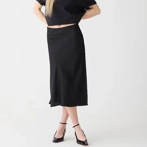 J Crew Gwyneth slip skirt black size XS
